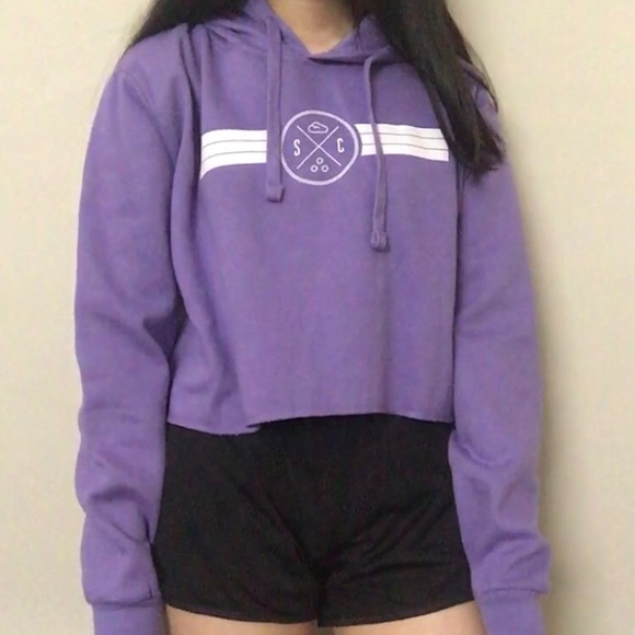 Sand Cloud Lilac Purple Crop Top Hoodie - Picture 7 of 9